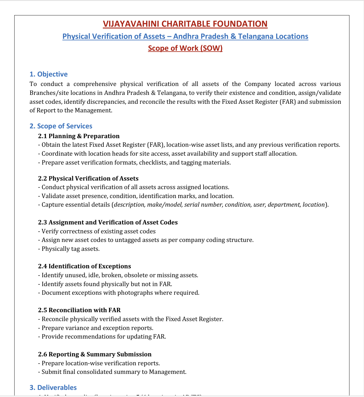 Physical Asset Verification